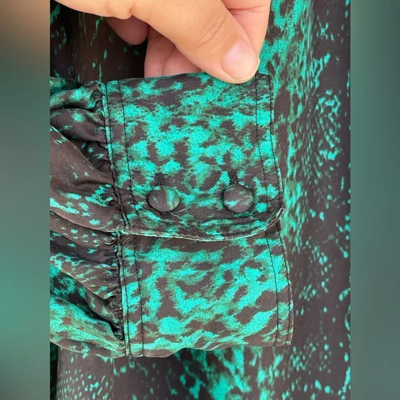 Manoush emerald snake skin print silk dress size 40/8 - Picture 7 of 12